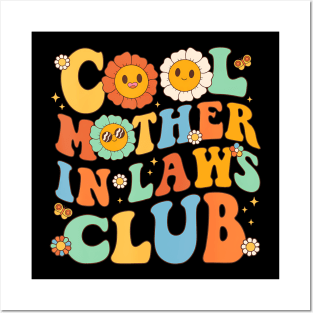 Cool Mother In Laws Club Groovy Mother'S Day Floral Posters and Art